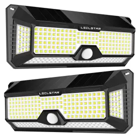 4336508496 Leclstar Solar Outdoor Lights - 4000lm 268 Led Security With 4 Wide An