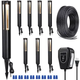 A-73841 Leonlite All-in-one Led Landscape Lighting Kit 8-pack Low Voltage Black