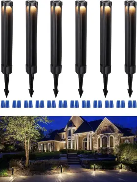 Leonlite R4-sl3lscn-blk-6 Low Voltage Pathway Lights Unique Lighting Effects Landscape Black