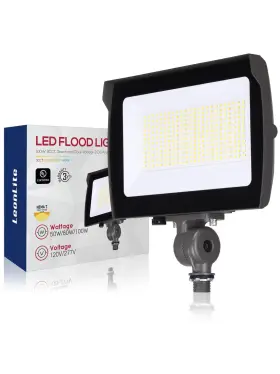 Sy6fl-100w50brz Leonlite 100w/80w/50w Adjustable Led Flood Light Outdoor With Knuckle Brown