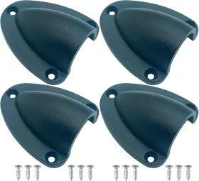 Leqmg 313098473404 Nylon Marine Cable Vent Cover Black Clamshell Wire 4 Pcs