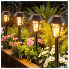 Tpl013 Letmy Solar Pathway Lights Outdoor 10 Pack Black