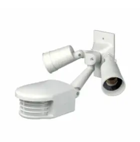 Ps200-7fw Leviton Os127 Motion Sens Dual Floodlight Pir Sensor 4000 Sq Ft Coverage