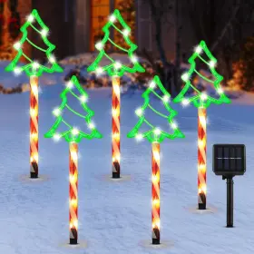 Hd250062 Lewondr Solar Christmas Pathway Lights 5 Pcs Warm Light