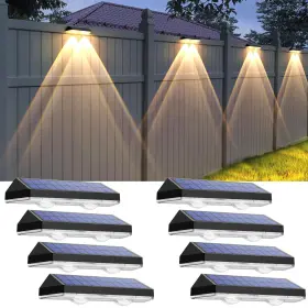 B0cn95hr9v Lianglome Solar Fence Lights Outdoor - 3 Color Mode Waterproof Led Easy Instal