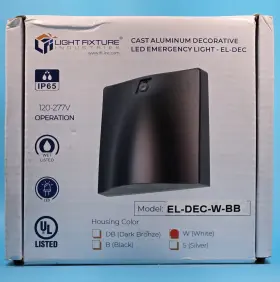 Ip65 Light Fixture 810046242797 Compact Wall 600 Lumens 5000k Photocell And Emergency Backup
