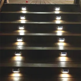 Lightess 740690048516 Solar Lights Outdoor Waterproof Deck Light Stair Outside Led St