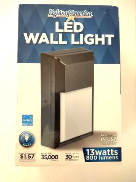 9530e-bk5 Lights Of America 755277953008 13 Watt Led Luminaire 800 Lumen Exterior Wall Sconce