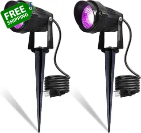 Bl2p Lightstarter 2 Pack Black Light 12w Ip66 Uv Purple Led Lights With Us Plug Blacklight For Sta