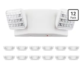 Lit-path 792105236223 12 Pack Led Emergency Light Kit Commercial Business Or Home Use Battery Backup