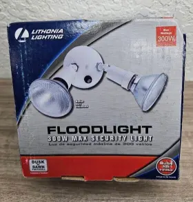 300w Lithonia 745973923498 2-light Dusk-to-dawn Twin Lamp Holder Security Bb7