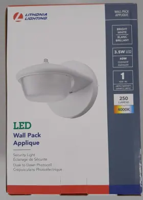 Lithonia Lighting 191848261897 Outdoor White Led 4000k Dusk To Dawn Wall Mount Light