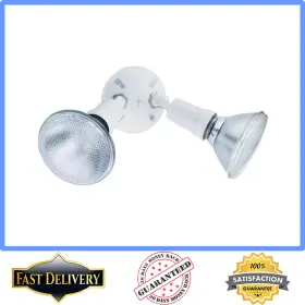Lithonia Lighting 445045166138 2-lamp Outdoor White Flood Light Security Floodlight Outside Lights For House