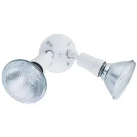 Lithonia Lighting 745973923306 Outdoor Flood Light Fixture 2-bulb White Adjustable Head Safety Security Lamp