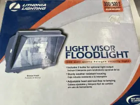Lithonia Lighting 745973951002 300/500 Watt Quartz Halogen Light Visor Floodlight Fixture