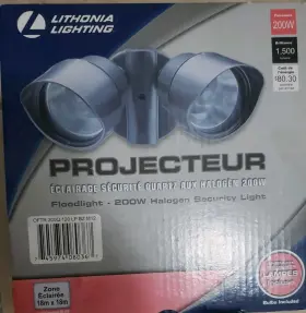 200w Lithonia Lighting 745974080367 Twin Head Floodlight Quartz Halogen Security Light