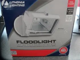 150q Lithonia Lighting 745974087496 Wall-mount Outdoor White Mini Flood Light By Oflm 120 Lp