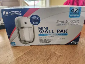 Lithonia Lighting 745975460199 Mini Wall Pak Dusk To Dawn Security Light - White