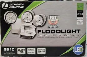 Oflr-9ln-120-mo-wh Lithonia Lighting 753573674191 Lith 3 Head Motion Activated Floodlight