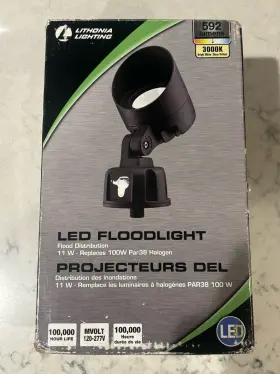 100w Lithonia Lighting 820476007569 Outdoor Led Floodlight 592 Lumens Olbf 8 30k Ddb M6 Par38