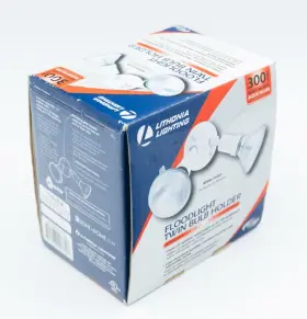 896348 Lithonia Lighting Floodlight Twin Bulb Holder 300w Max - White Finish