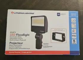 Esxf3 Lithonia Lighting Led Floodlight Switchable White Adjustable Lumen New
