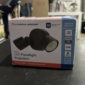 J10092 Lithonia Lighting Hgx Led Floodlight 25w 120v Black Outdoor 2750lm