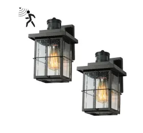 Nnzruulws745dg8 Lnc Orlan 2 -pack Matte Black Motion Sensor Dark Sky Dusk To Dawn Wall Lights