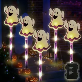 Cd-a-0621-001 Lolstar 5-pack Halloween Pathway Lights Outdoor Purple And White