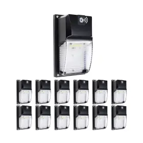 Hl-mwp18pp Ltblight 12 Pack Led Wall Lights With Dusk To Dawn Photocell Sensor 1980lm 5000k