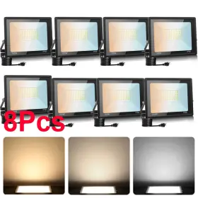 8x100w Ltpag 982766815862 Watt Led Flood Light Outdoor Security Garden Yard Spotlight Lamp 3color