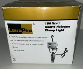 4vm77 Lumapro Quartz Halogen 150 Watt Clamp Light Indoor And Outdoor New