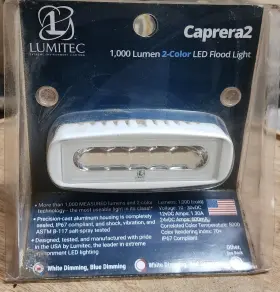 Caprera2 Lumitec Backed Mount Led Flood Light White Dimming Blue