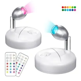 Bsi002 Lusta Led Co. Ltd Battery Operated Spotlights Indoor Uplighting 2 Pack Wireless