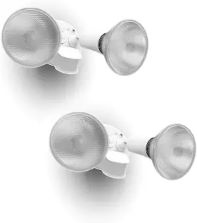 Lutec 445041574517 2 Packs 300 Watt Halogen Motion Activated Integrated Dual-head Floodlight
