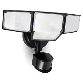 Lutec 445057359375 475-watt Equivalent 9000 Lumen 180 Black Motion Sensing Integrated Led Flood Li