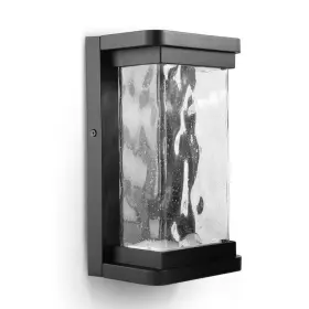 5185707012 Lutec Outdoor Sconces 1-light Aluminum Integrated Led Dusk To Dawn In Black