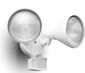 7621101053 Lutec 180-degree 2-head Motion-activated Flood Light 300 Watt Halogen Motion Activated