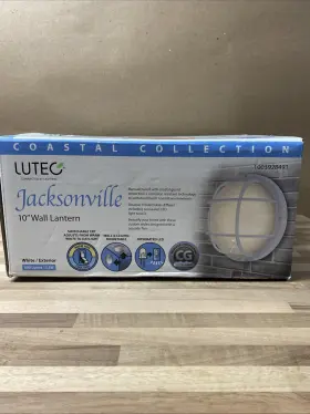 928491 Lutec Coastal Jacksonville White Integrated Led Bulkhead Wall Lantern