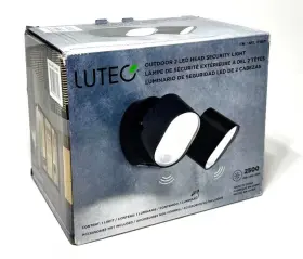 Gs308gd Lutec Outdoor 2 Led Head Security Light Motion Sensor Dusk To Dawn 35w 2500lm