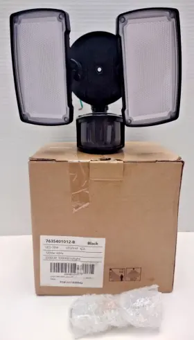 7635401012 Lutec Lighting Led 38w Motion Activated Dual Head Floodlight