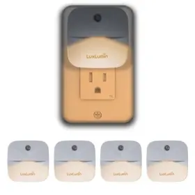 Luxlumin 734172527866 Led Night Light Plug Into Wall With Smart Dusk To Dawn Warm White