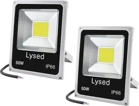 Lysed 313109885868 50w 12v Led Flood Lights 2-pack Dc 12v-60v Daylight White Security Light Outdoo