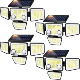 Ip65 Lywalt 792933264597 3000lm 188 Led Motion Sensor Outdoor Lights 4 Heads Waterproof Powered
