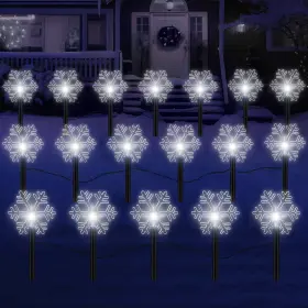 Ur-macarrie-1506 Macarrie 20 Pcs Solar Christmas Snowflake Pathway Lights As Picture Shown