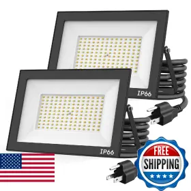 B0dxpzlbws Madewell Living 2-pack 100w Led Flood Lights Outdoor 18000 Lm Super Bright Sec