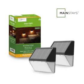 Mainstays 850057520439 8 Lumen Solar Dusk To Dawn Led Step And Deck Lights 3 Pcs 2 Each