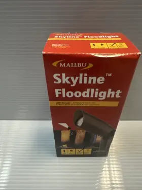 8308-9603-01 Malibu 885305001408 New 20w Pro Style Skyline Flood Light Aged Brass Landscape