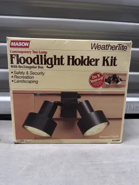 K218br Mason Weathertite Inch Contemporay 2 Lamp Floodlight Holder Kit Bronze Untested