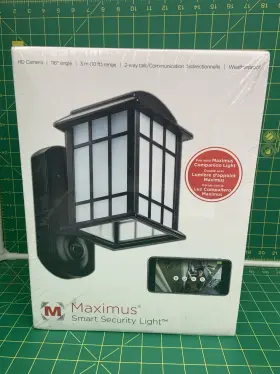 Spl06-07a1w4-bkt Maximus Craftsman Smart Outdoor Security Light Hd Camera 2 Way Coms Black Porch